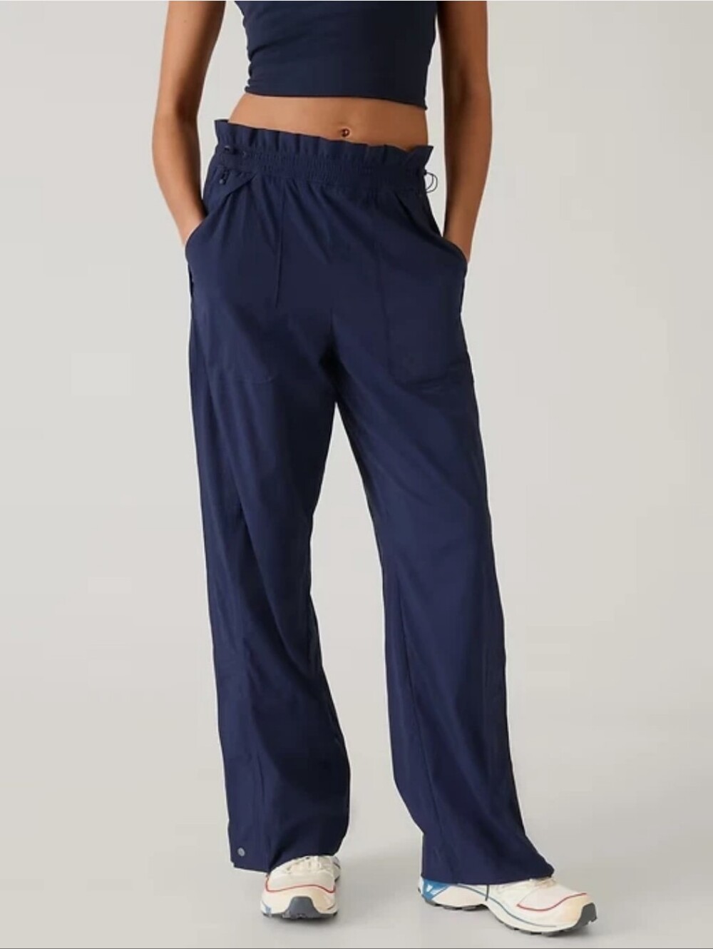 Athleta Trekkie High-Rise Parachute Pant Navy EUC
